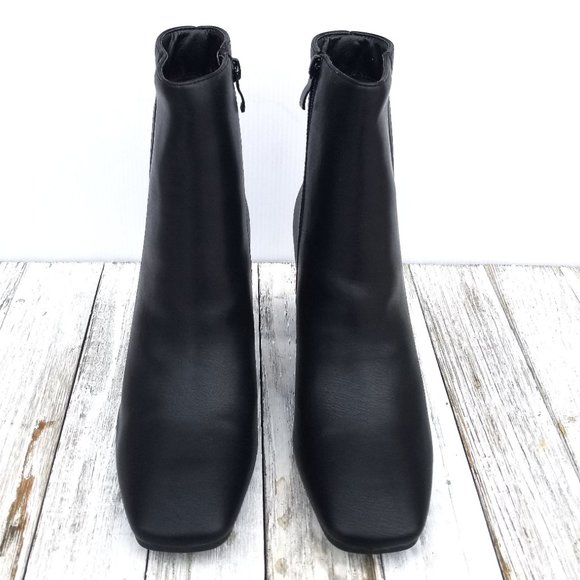 Amazon.com | SOVANYOU Black Booties for Women Block Heel  New Black Square Toe Chunky Heel Ankle Boots Booties